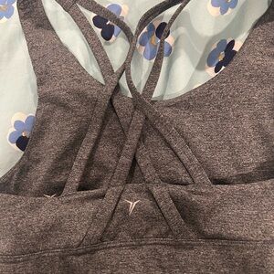 Old Navy Heather Gray Sports Bra with Crisscross Back